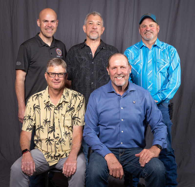 40 year members; l-r; front row; David Armstrong and James Allwardt. Back row; Senior Assistant Business Manager Dylan Gottfried, John Bell and Business Rep Todd Wooten. 