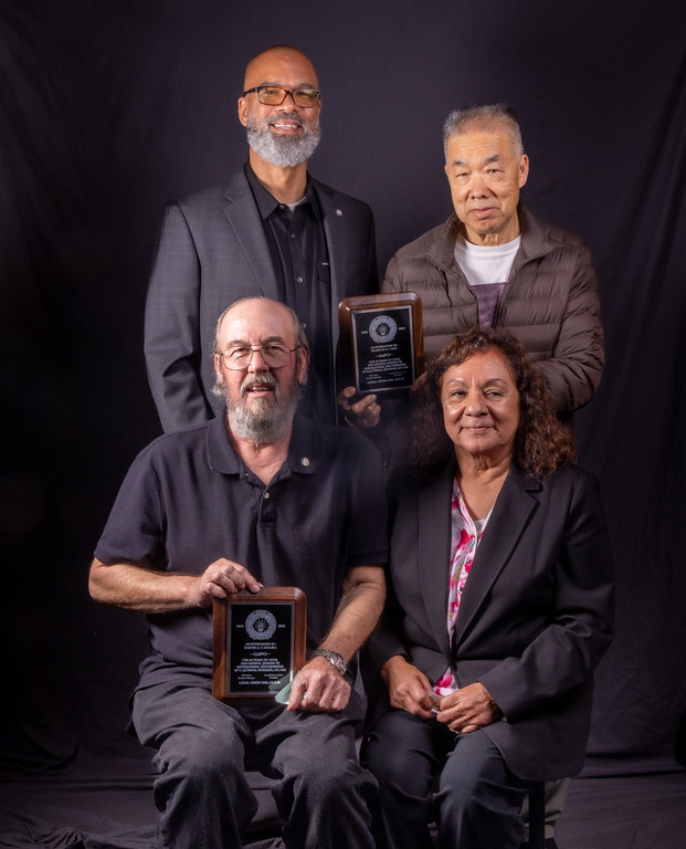 45 year members, from left: Front row; David Canada and Sylvia Canada. Back row; Senior Assistant Business Manager Anthony Brown and Marvin Gee.