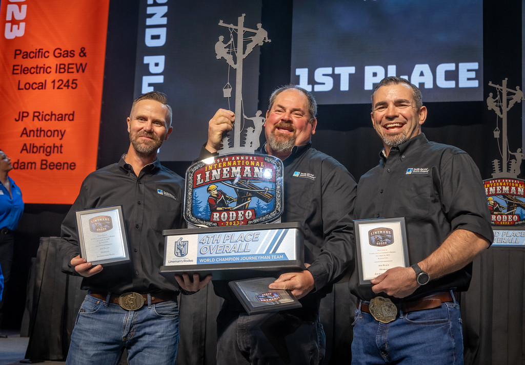 JP Richard, Adam Beene and Anthony Albright from PG&E won Fourth Place Overall, “Best of the Best” and Second Place Overall in the Investor-Owned Utility Division