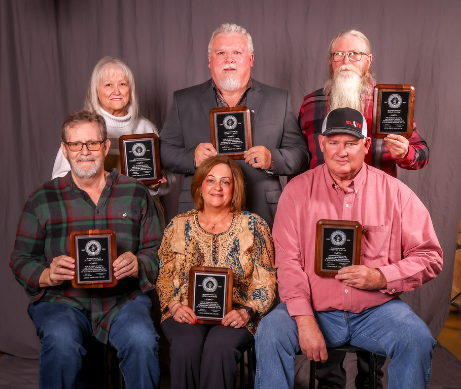 40 year members: Front row; Jeffrey Carter, Mindy Downun and Tim Ryan. Back row, Cheryl Stoltenberg, Gary Stewart and Brian Cook. 