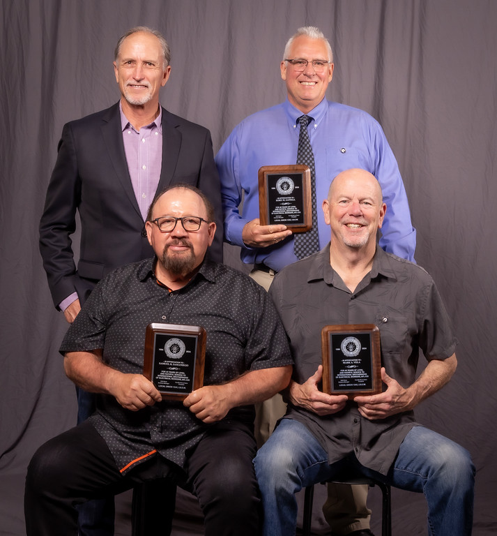40 year members; Front row; l-r Samuel Samaniego, Mark Vela. Back row; l-r ; Business Rep Mark Rolow and Kory Saffell. 