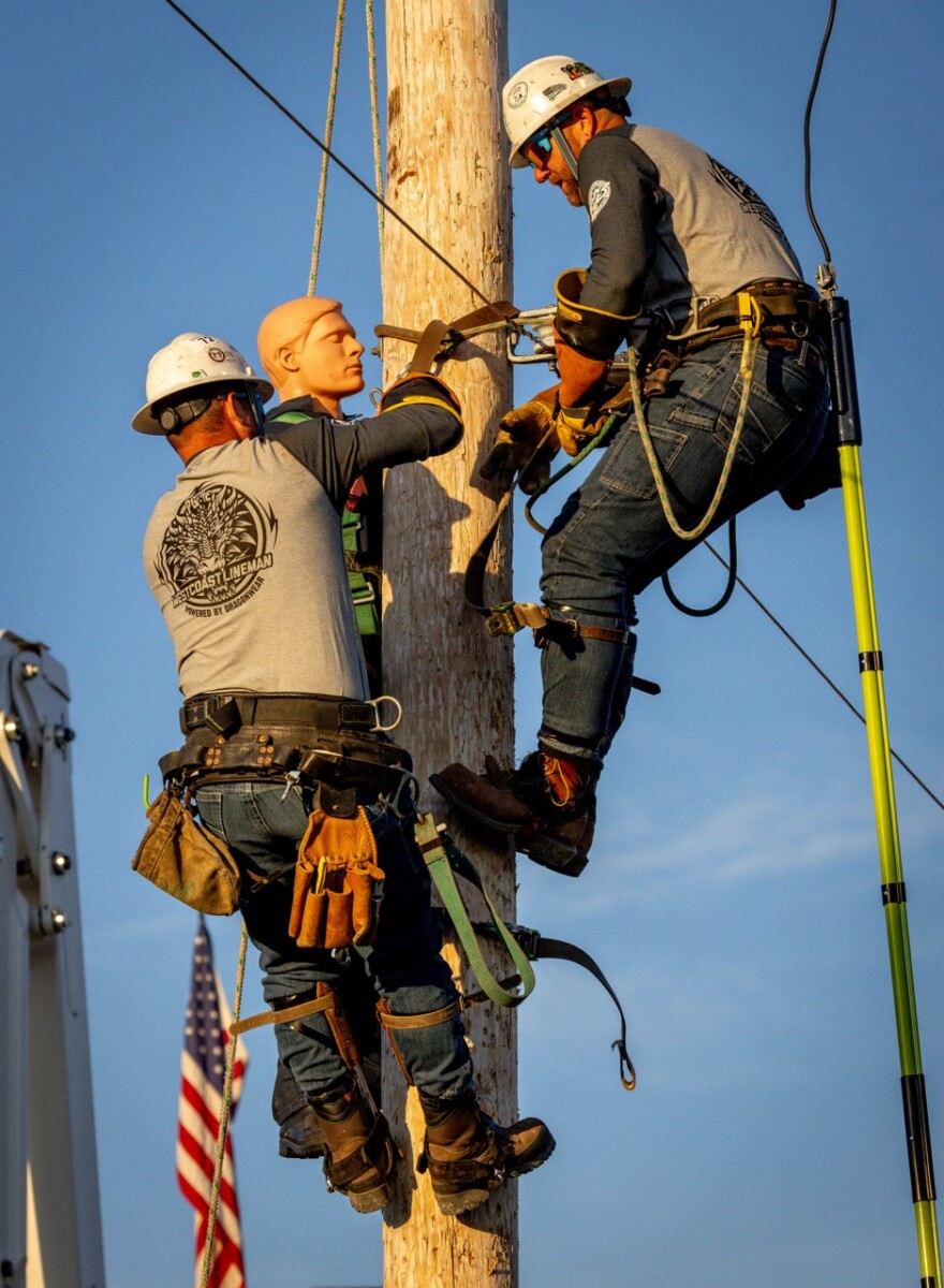 Team 72 from PG&E. The International Lineman’s Rodeo in Bonner Springs, Kansas on October 19, 2024.