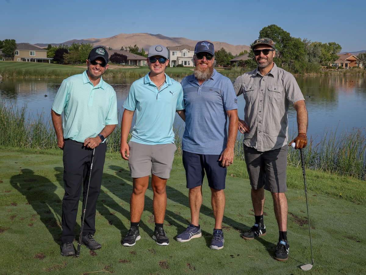 Left to right; Dave C., Ryder S., Toak S., Pat H. IBEW Local 1245 Nevada Golf Tournament the Red Hawk in. Sparks, Nevada on July 23, 2025.