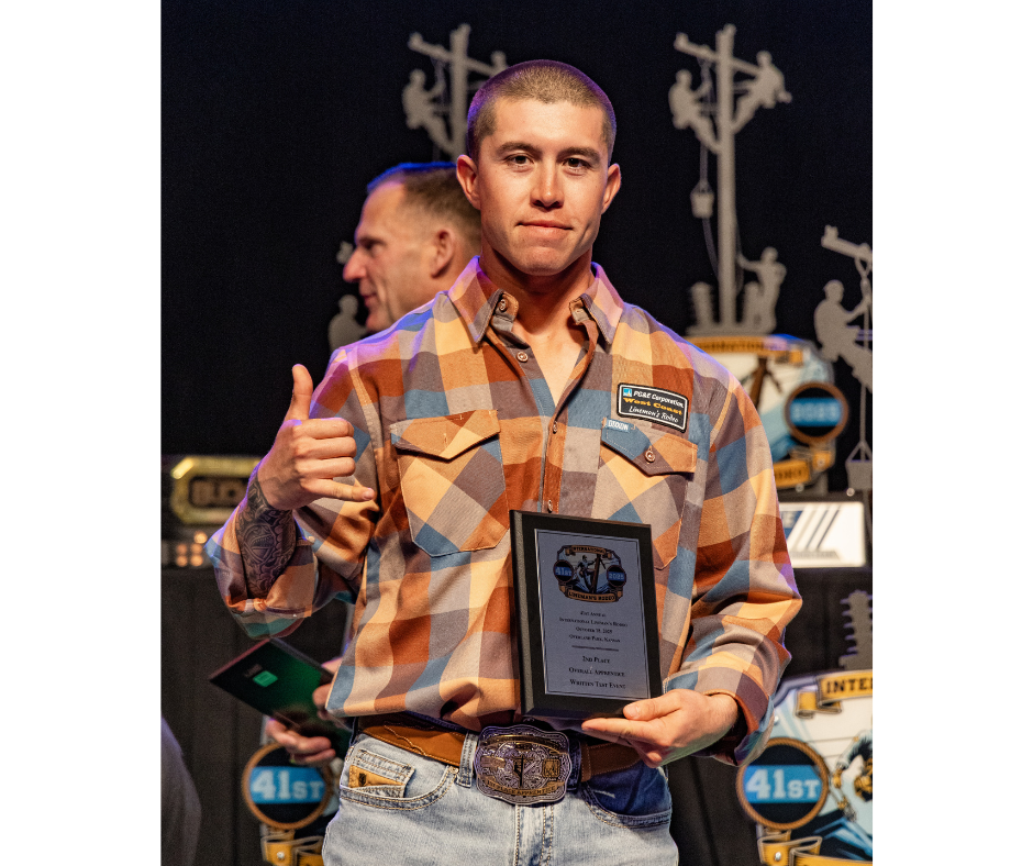 Untitled (Facebook Post) (3) 2nd Place Overall for Investor Owned Utility, PG&E Apprentice Austin Prendez.
